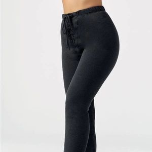 Joah brown black lace up sweats